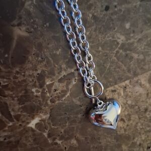Sterling Silver 18" Heart Pendant Necklace
